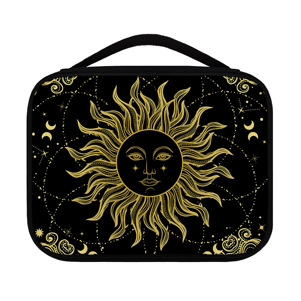 Black And Gold Celestial Sun Print Classic Bible Case