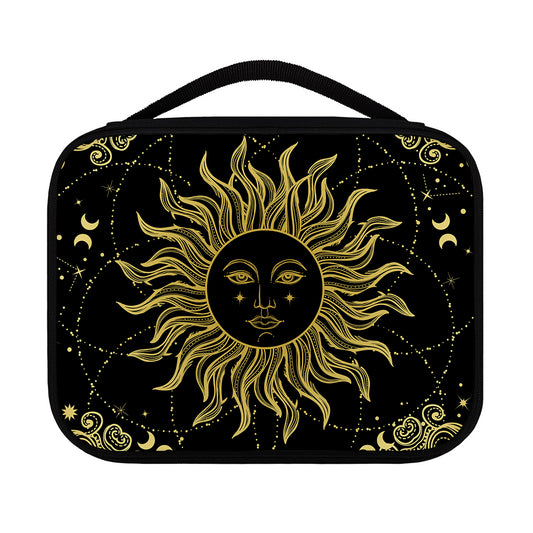 Black And Gold Celestial Sun Print Classic Bible Case