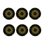 Black And Gold Celestial Sun Print Coaster Set