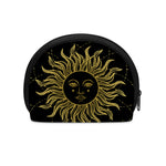 Black And Gold Celestial Sun Print Coin Purse