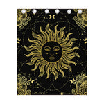 Black And Gold Celestial Sun Print Curtain