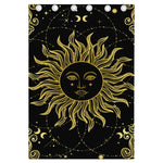 Black And Gold Celestial Sun Print Curtain
