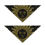 Black And Gold Celestial Sun Print Dog Bandana