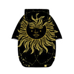 Black And Gold Celestial Sun Print Dog Zip Up Hoodie