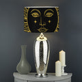 Black And Gold Celestial Sun Print Drum Lamp Shade