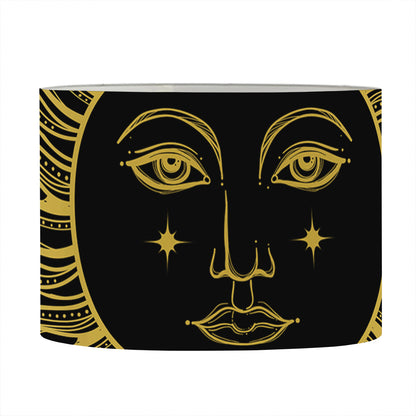 Black And Gold Celestial Sun Print Drum Lamp Shade
