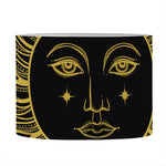 Black And Gold Celestial Sun Print Drum Lamp Shade