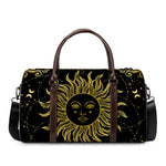 Black And Gold Celestial Sun Print Duffle Bag