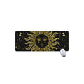 Black And Gold Celestial Sun Print Extended Mouse Pad