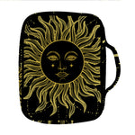 Black And Gold Celestial Sun Print Front Pocket Bible Bag