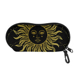 Black And Gold Celestial Sun Print Glasses Case