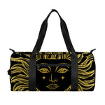 Black And Gold Celestial Sun Print Gym Bag