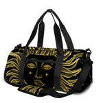 Black And Gold Celestial Sun Print Gym Bag