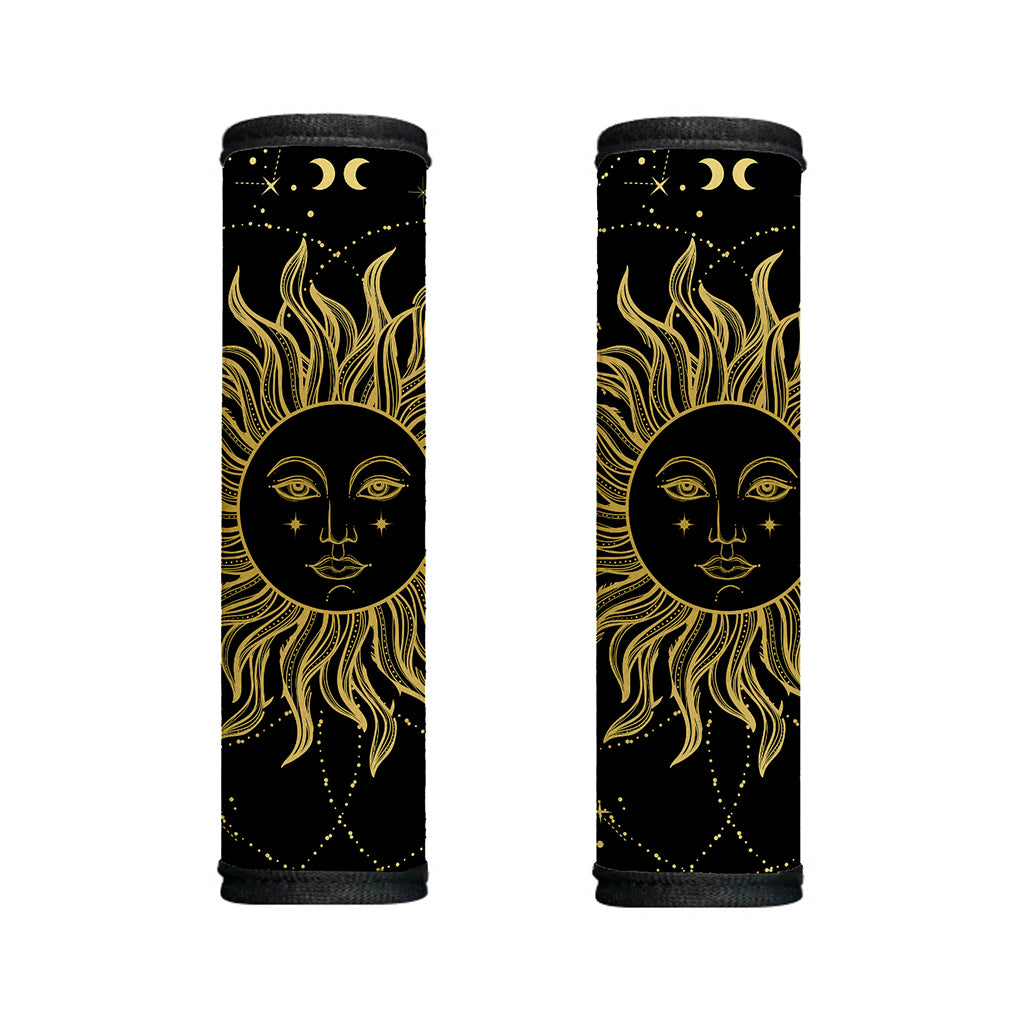 Black And Gold Celestial Sun Print Handle Covers