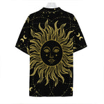 Black And Gold Celestial Sun Print Hawaiian Shirt