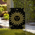 Black And Gold Celestial Sun Print House Flag