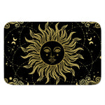 Black And Gold Celestial Sun Print Indoor Door Mat