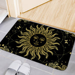 Black And Gold Celestial Sun Print Indoor Door Mat