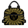 Black And Gold Celestial Sun Print Insulated Lunch Bag