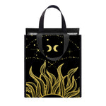 Black And Gold Celestial Sun Print Insulated Lunch Tote
