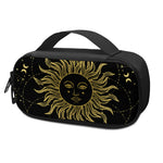 Black And Gold Celestial Sun Print Insulin Cooler Travel Case