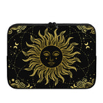 Black And Gold Celestial Sun Print Laptop Sleeve
