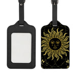 Black And Gold Celestial Sun Print Luggage Tag