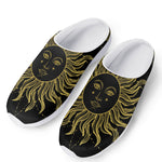 Black And Gold Celestial Sun Print Mesh Casual Shoes