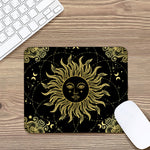 Black And Gold Celestial Sun Print Mouse Pad