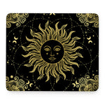 Black And Gold Celestial Sun Print Mouse Pad