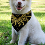 Black And Gold Celestial Sun Print Over The Collar Dog Bandana