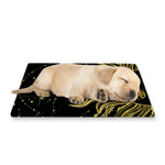 Black And Gold Celestial Sun Print Pet Cooling Mat Cover
