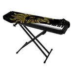 Black And Gold Celestial Sun Print Piano Keyboard Cover
