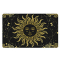 Black And Gold Celestial Sun Print Polyester Doormat