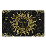 Black And Gold Celestial Sun Print Polyester Doormat