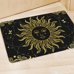 Black And Gold Celestial Sun Print Polyester Doormat