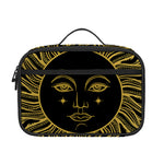Black And Gold Celestial Sun Print Portable Lunch Bag