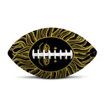 Black And Gold Celestial Sun Print Rugby Ball