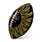 Black And Gold Celestial Sun Print Rugby Ball