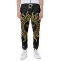 Black And Gold Celestial Sun Print Joggers