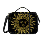 Black And Gold Celestial Sun Print Shoulder Strap Bible Bag