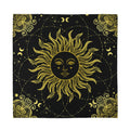 Black And Gold Celestial Sun Print Silk Bandana