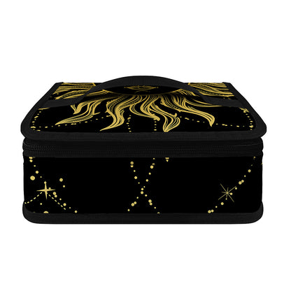 Black And Gold Celestial Sun Print Small Lunch Bag