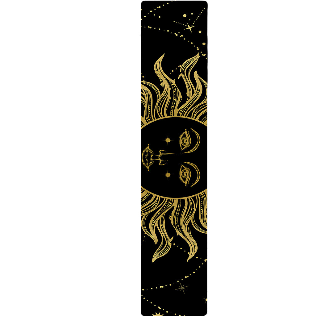 Black And Gold Celestial Sun Print Table Runner