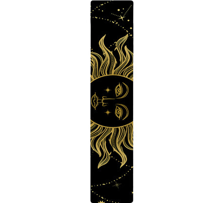 Black And Gold Celestial Sun Print Table Runner