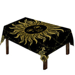 Black And Gold Celestial Sun Print Tablecloth