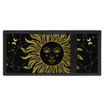 Black And Gold Celestial Sun Print Trifold Wallet