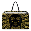 Black And Gold Celestial Sun Print Utility Tote Bag
