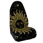 Black And Gold Celestial Sun Print Waterproof Car Seat Cover