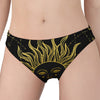 Black And Gold Celestial Sun Print Women's Panties